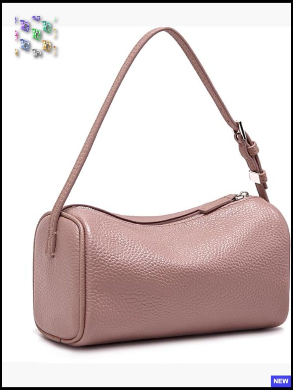 Genuine Leather Crossbody Hobo Shoulder Bag - Adjustable Strap Designer Barrel